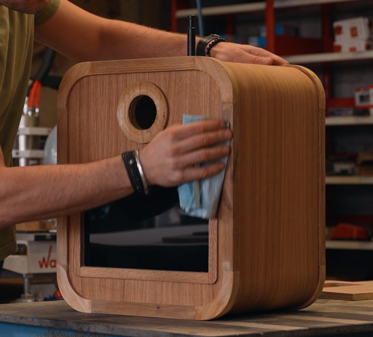 Finishing work on an Oaklenz photobooth